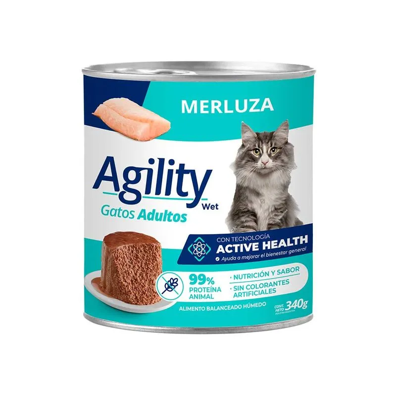 Lata Agility Gato Sabor Merluza 340gr