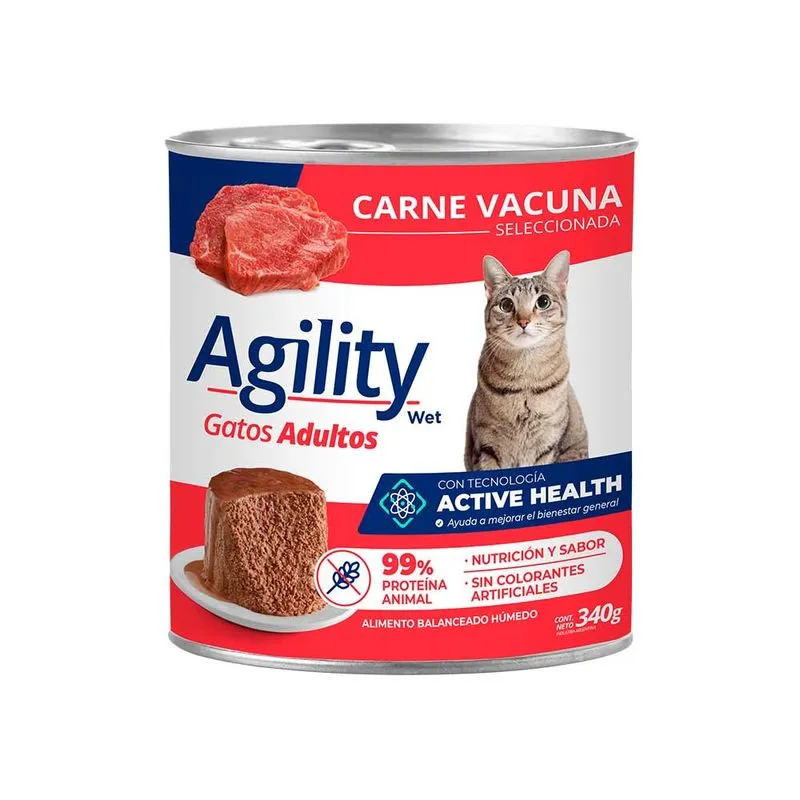 Lata Agility Gato Sabor Carne 340 gr
