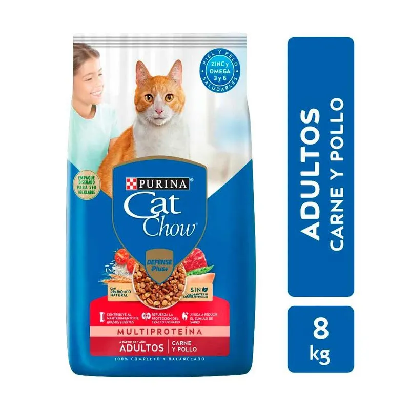 Cat Chow Adultos Carne y Pollo 8 kg