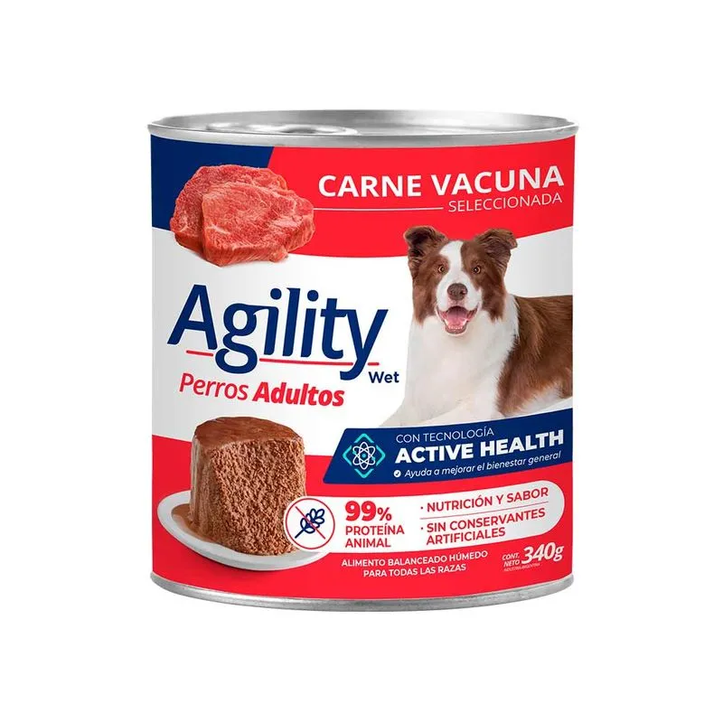 Lata Agility Perro Sabor Carne 340 gr