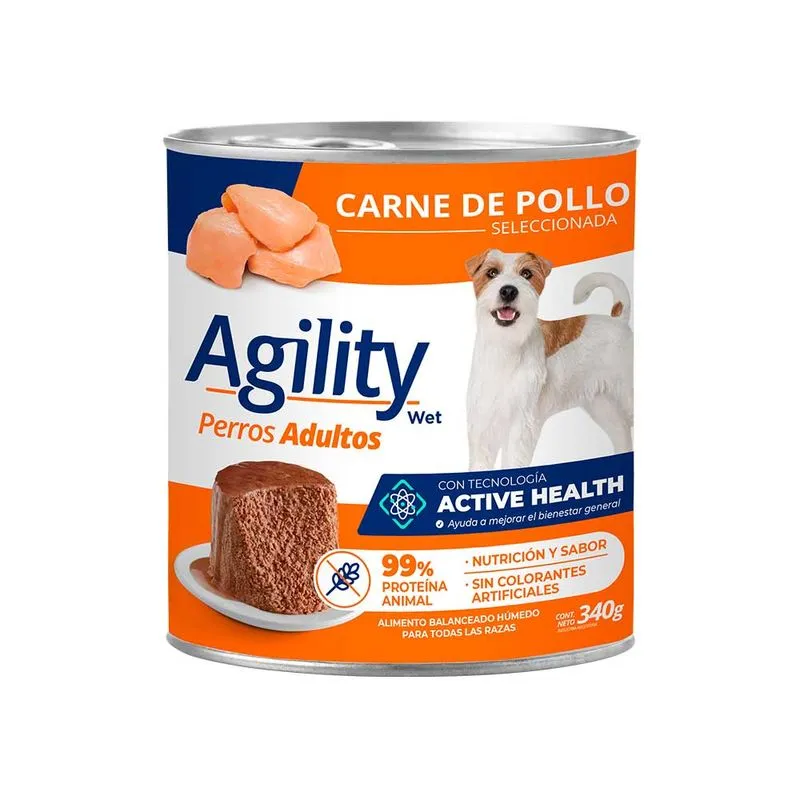Lata Agility Perro Sabor Pollo 340 gr
