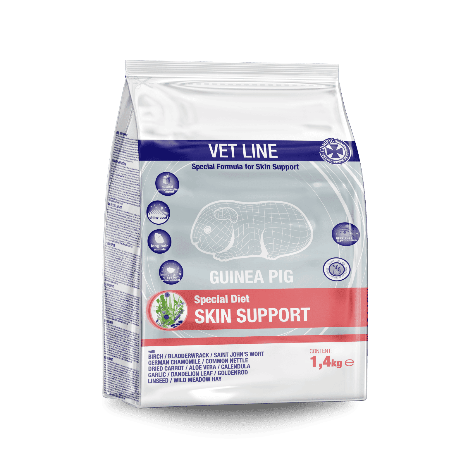 Vet Line Skin Support para Cobayas 1,4Kg Cunipic