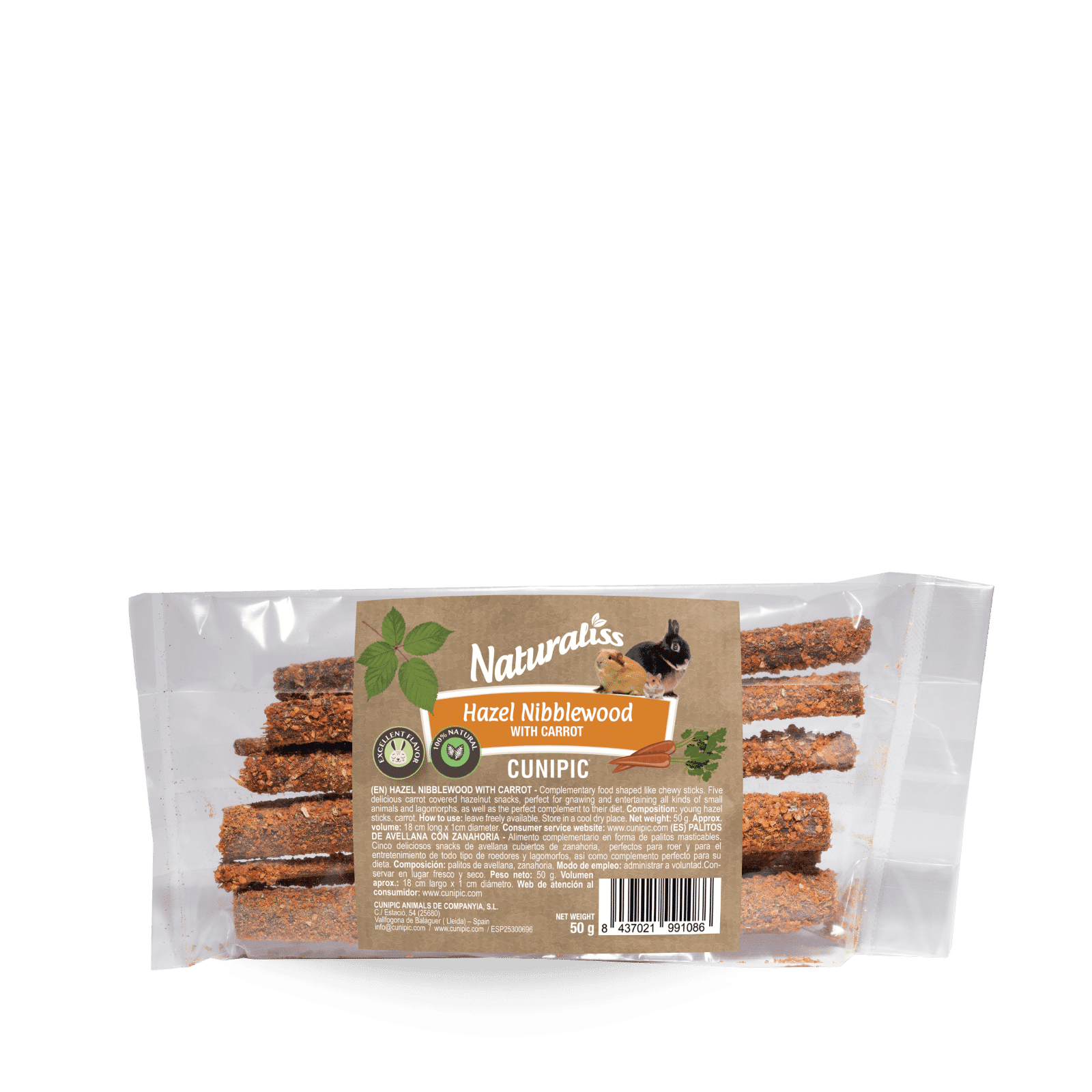 Maderitas de Avellano con Zanahoria Naturaliss