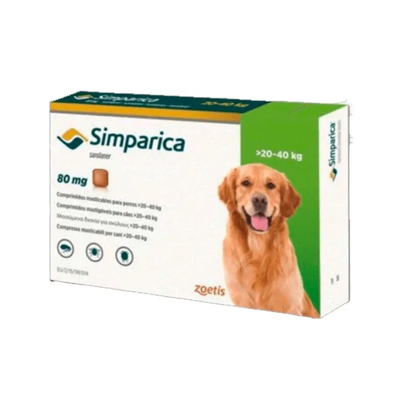 Pastilla Simparica 20 a 40 kg